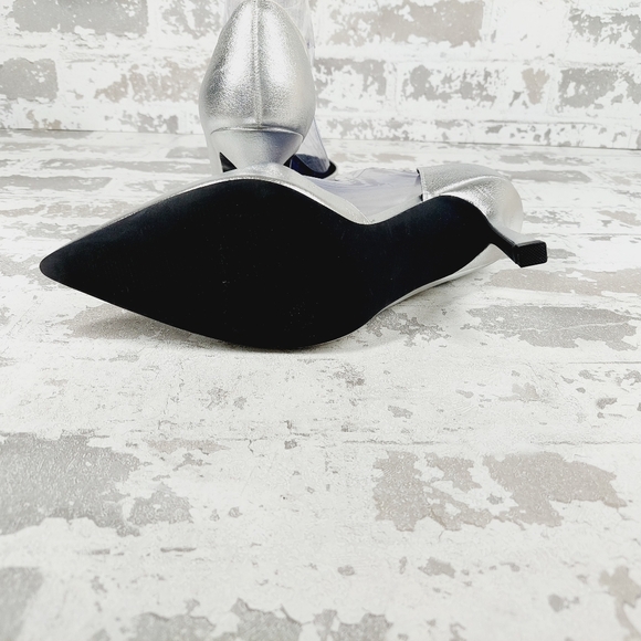 NEW Abound Iris D'orsay Pump In Silver Metallic Pointy Toe Heels X126 - Picture 9 of 16